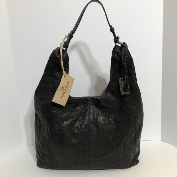 Trask Handbags - NWT Trask Black Leather Large Shoulder Bag